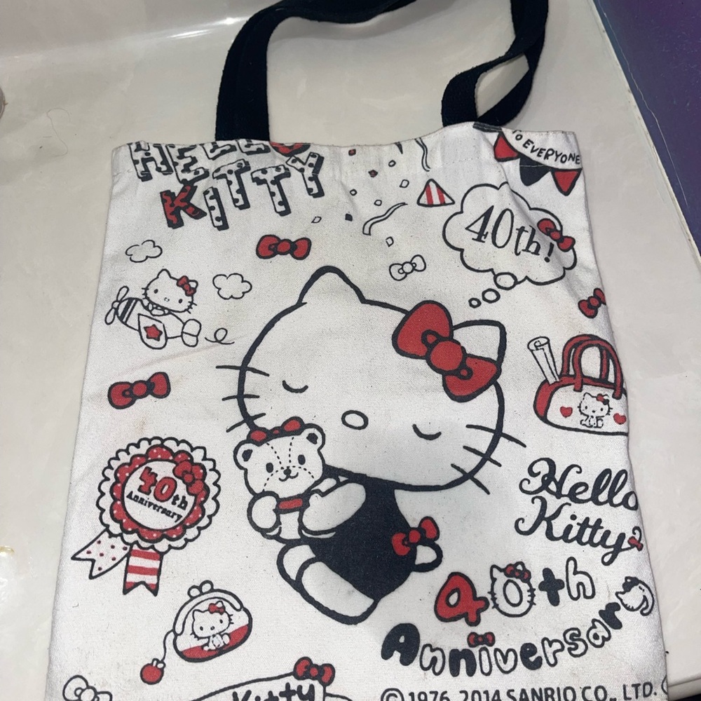 Hello Kitty Tote Bag in White, Red & Black